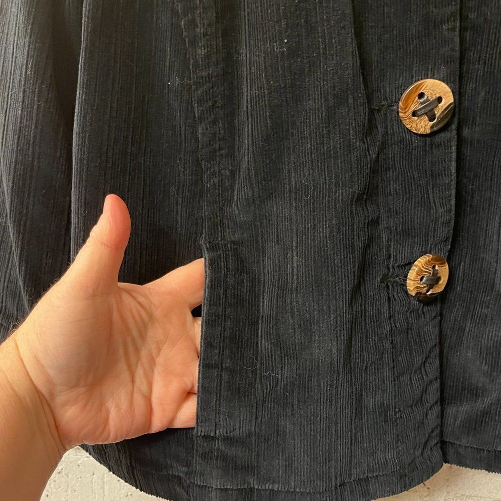 A.M.I. Black Corduroy Cropped Ladies Jacket/Blazer XL - Picture 5 of 9
